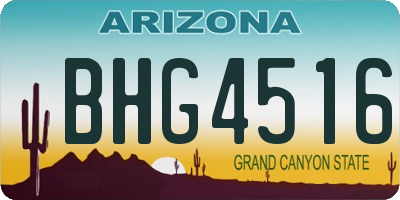 AZ license plate BHG4516