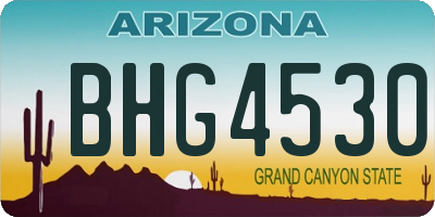 AZ license plate BHG4530