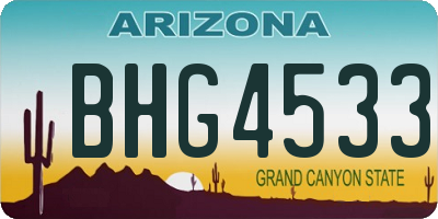 AZ license plate BHG4533