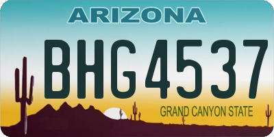 AZ license plate BHG4537
