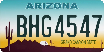 AZ license plate BHG4547