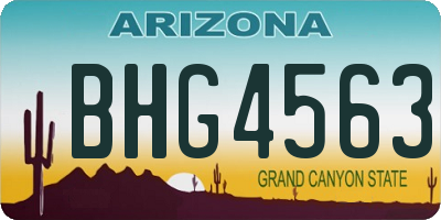 AZ license plate BHG4563