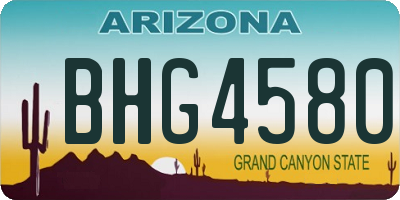 AZ license plate BHG4580