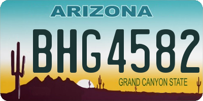 AZ license plate BHG4582