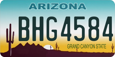 AZ license plate BHG4584