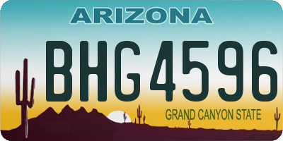 AZ license plate BHG4596