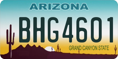 AZ license plate BHG4601