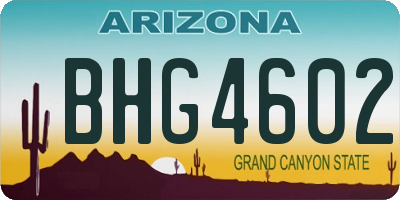 AZ license plate BHG4602