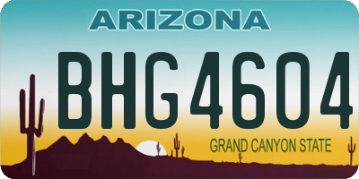 AZ license plate BHG4604