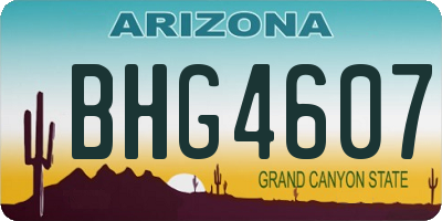 AZ license plate BHG4607