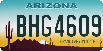 AZ license plate BHG4609