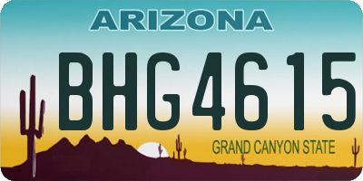 AZ license plate BHG4615