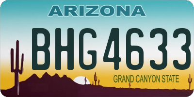 AZ license plate BHG4633