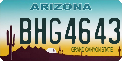 AZ license plate BHG4643