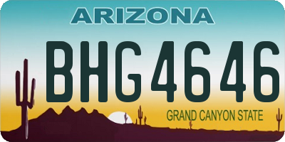 AZ license plate BHG4646