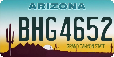 AZ license plate BHG4652