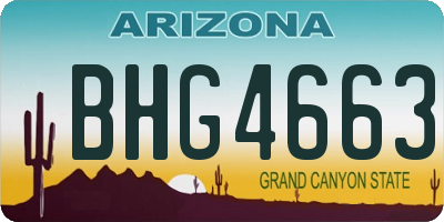 AZ license plate BHG4663