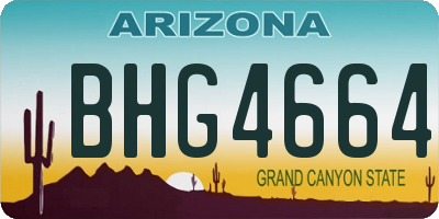 AZ license plate BHG4664