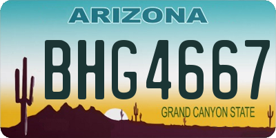 AZ license plate BHG4667
