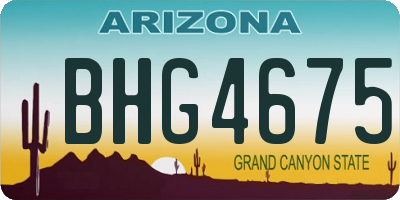 AZ license plate BHG4675