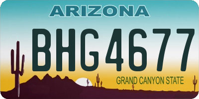 AZ license plate BHG4677