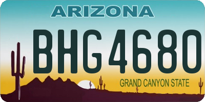 AZ license plate BHG4680