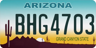 AZ license plate BHG4703