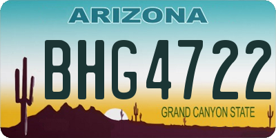 AZ license plate BHG4722