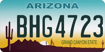 AZ license plate BHG4723