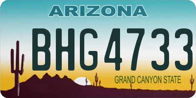 AZ license plate BHG4733