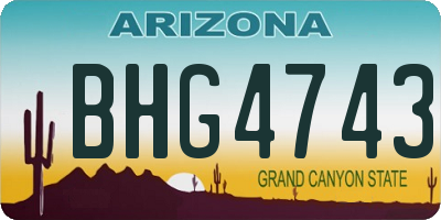 AZ license plate BHG4743