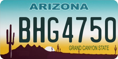 AZ license plate BHG4750