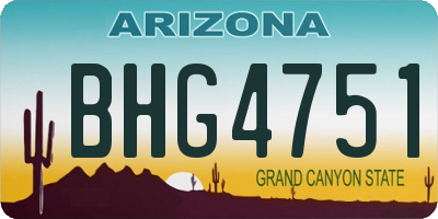 AZ license plate BHG4751