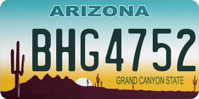 AZ license plate BHG4752