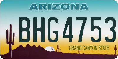 AZ license plate BHG4753