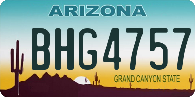 AZ license plate BHG4757