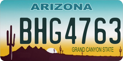 AZ license plate BHG4763
