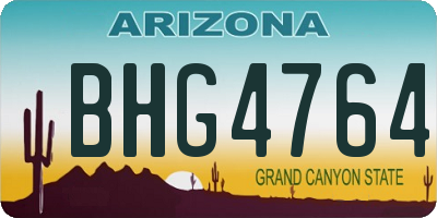 AZ license plate BHG4764