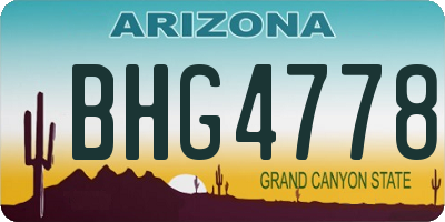 AZ license plate BHG4778