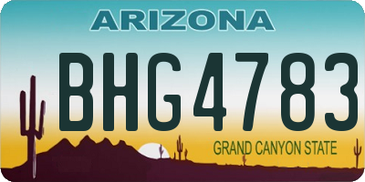 AZ license plate BHG4783