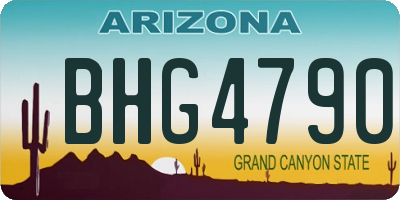 AZ license plate BHG4790