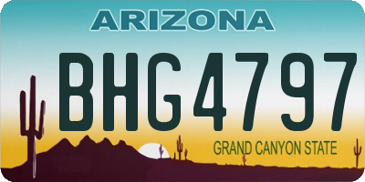 AZ license plate BHG4797