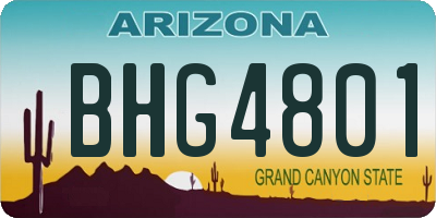 AZ license plate BHG4801