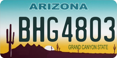AZ license plate BHG4803