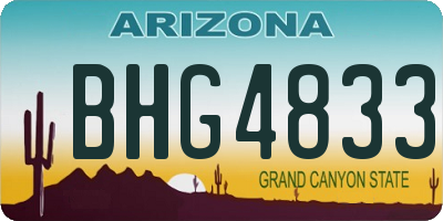 AZ license plate BHG4833