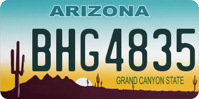 AZ license plate BHG4835