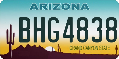 AZ license plate BHG4838
