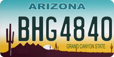 AZ license plate BHG4840