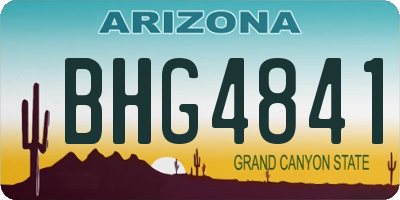 AZ license plate BHG4841