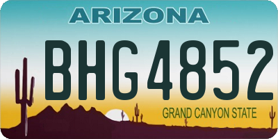 AZ license plate BHG4852